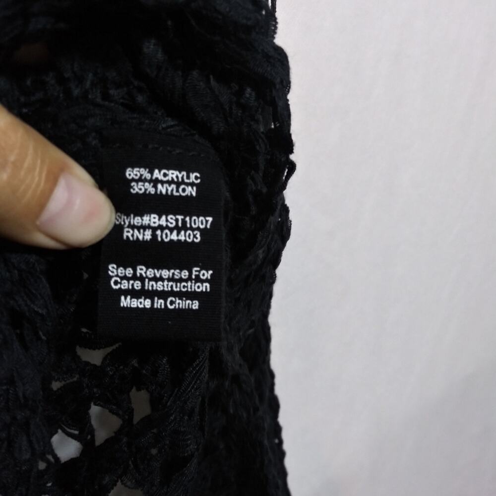 Blu Pepper Black Open-Knit Crochet Sweater - Picture 7 of 9